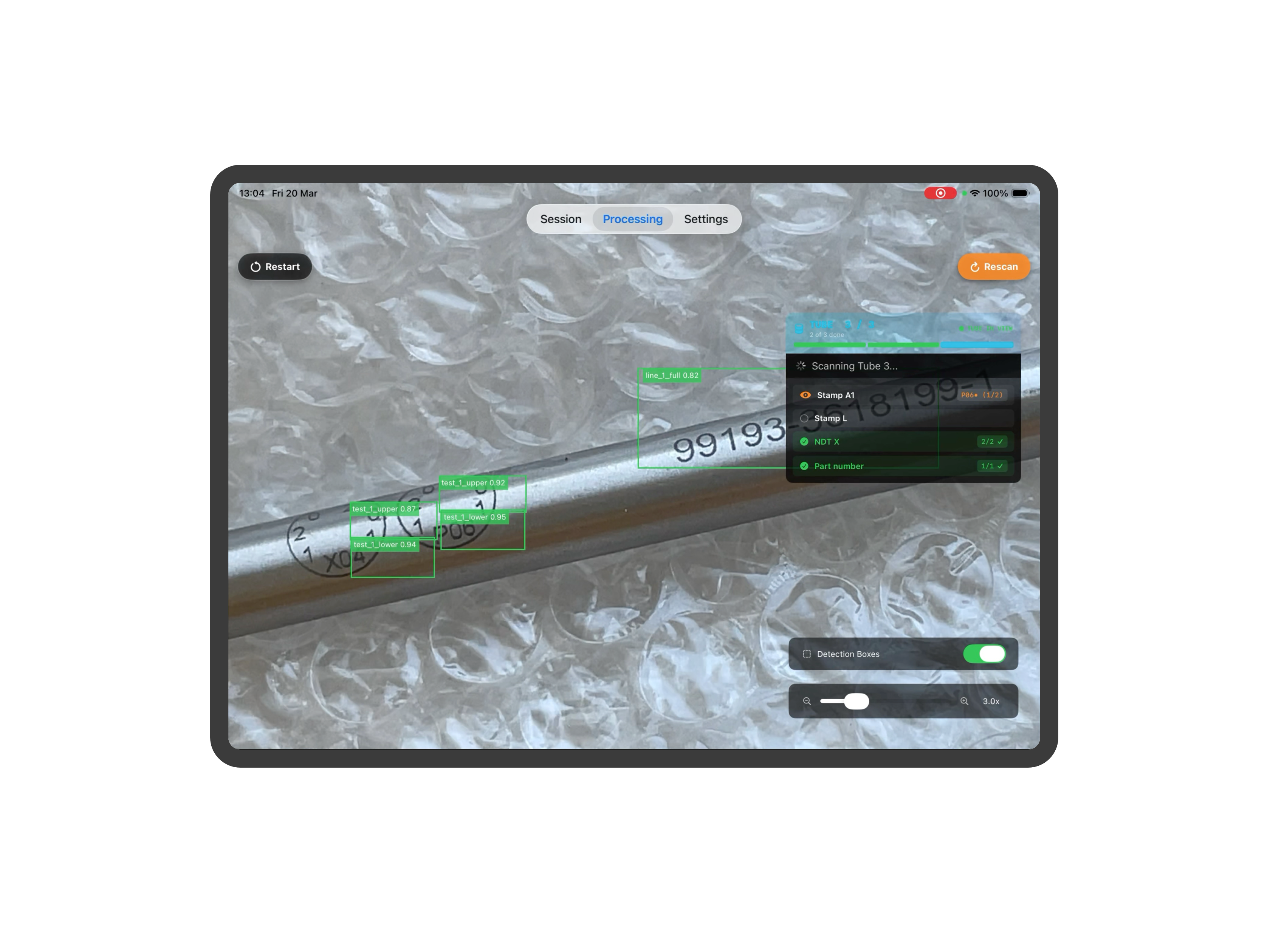 Inventor — automated visual QC with ML stamp detection