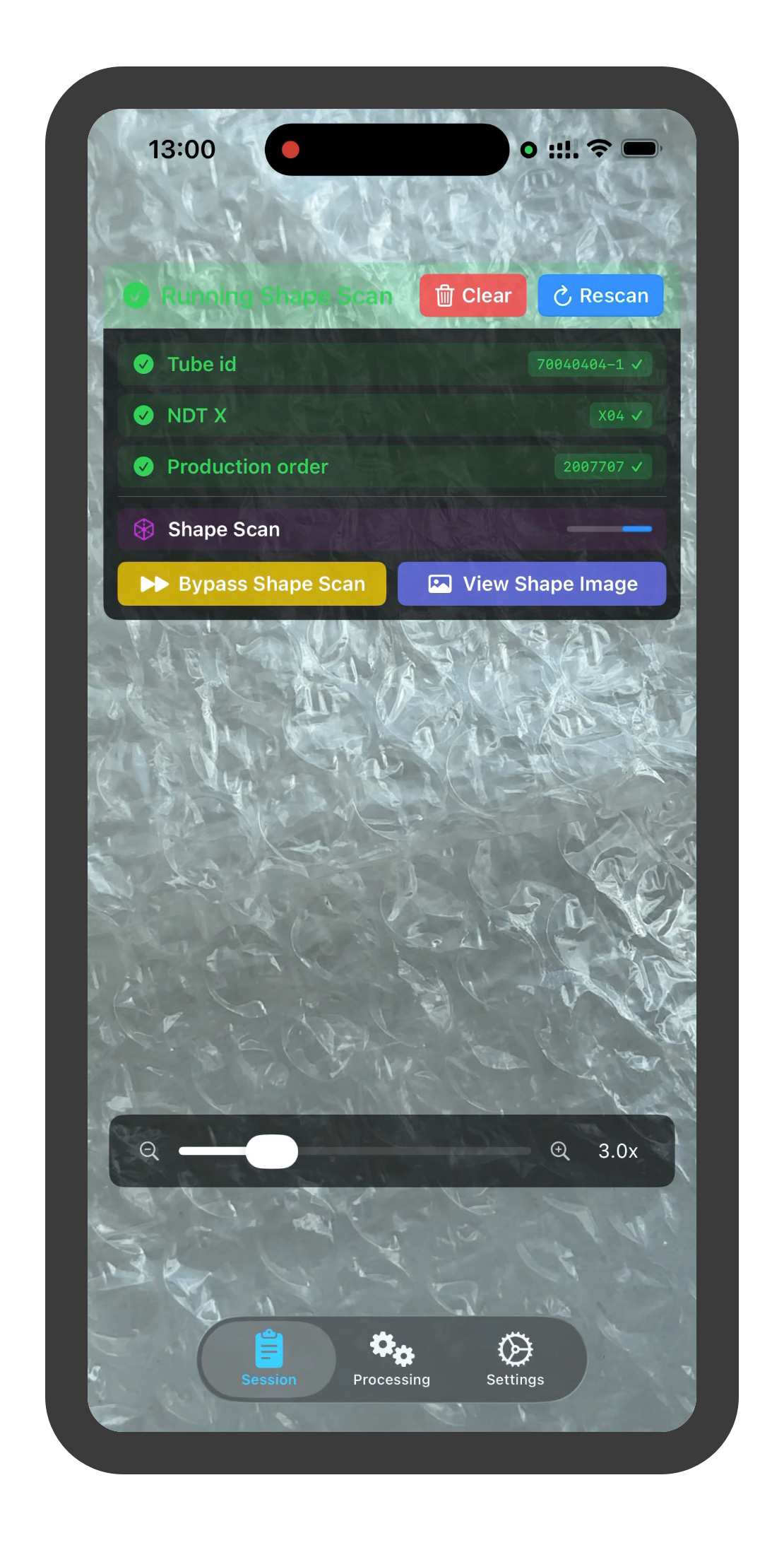 Stamp detection view