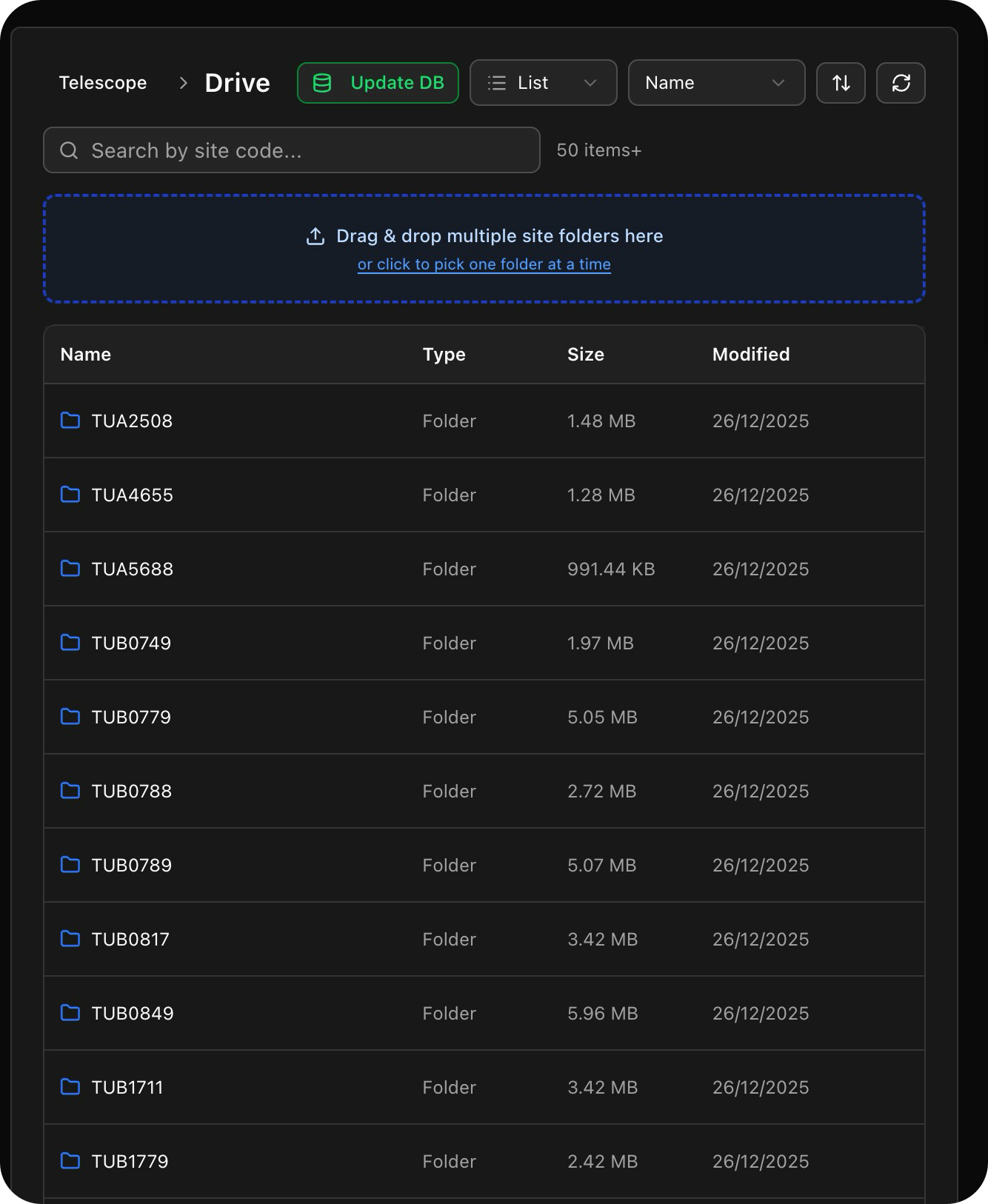 File and folder uploader